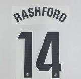 RASHFORD #14 FC Barcelona 2025-26 Away La Liga Football Soccer Name & Number Set