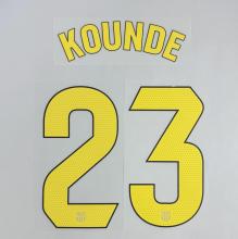 KOUNDE #23 FC Barcelona 2025-26 Home & Fourth Away UCL Football Soccer Name & Number Set