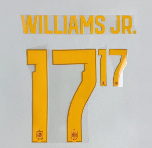 WILLIAMS JR. #17 Spain 2026 World Cup Home Football Soccer Name & Number Set