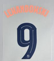 LEWANDOWSKI #9 FC Barcelona 2025-26 Third Away UCL Football Soccer Name & Number Set
