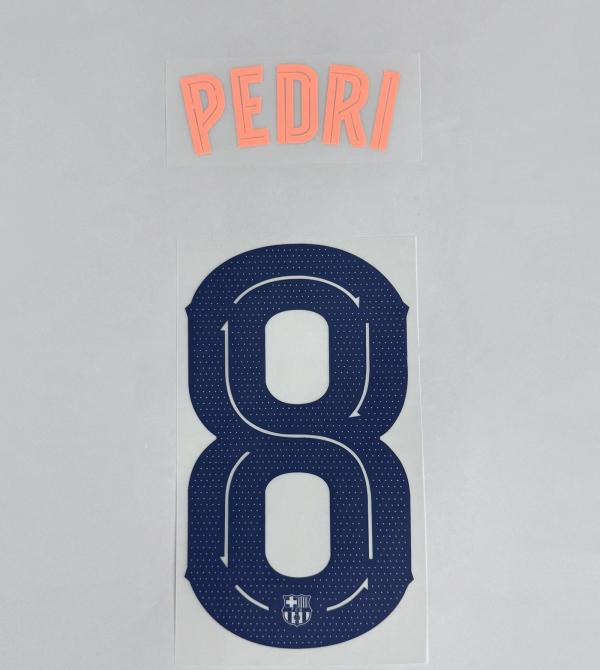PEDRI #8 FC Barcelona 2025-26 Third Away UCL Football Soccer Name & Number Set