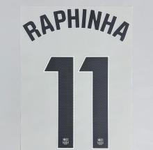 RAPHINHA #11 FC Barcelona 2025-26 Away La Liga Football Soccer Name & Number Set