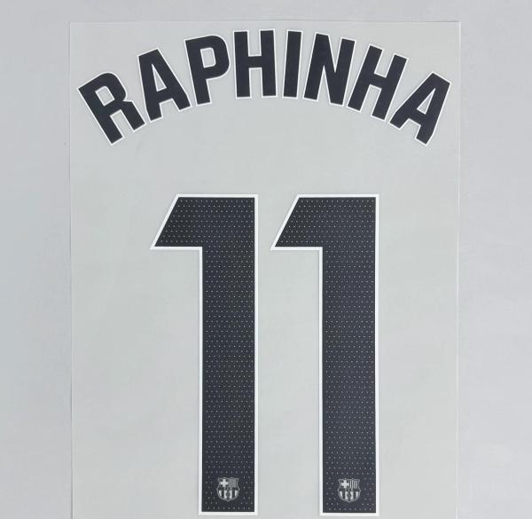 RAPHINHA #11 FC Barcelona 2025-26 Away La Liga Football Soccer Name & Number Set