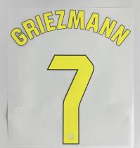 GRIEZMANN #7 Atletico Madrid 2025-26 Away La Liga Football Soccer Name & Number Set