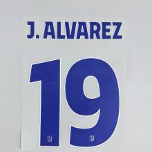J.ALVAREZ #19 Atletico Madrid 2025-26 Home UCL Football Soccer Name & Number Set