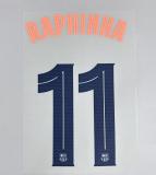 RAPHINHA #11 FC Barcelona 2025-26 Third Away UCL Football Soccer Name & Number Set