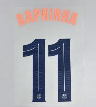 RAPHINHA #11 FC Barcelona 2025-26 Third Away UCL Football Soccer Name & Number Set