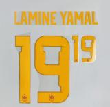 LAMINE YAMAL #19 Spain 2026 World Cup Home Football Soccer Name & Number Set