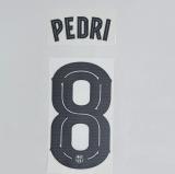 PEDRI #8 FC Barcelona 2025-26 Away UCL Football Soccer Name & Number Set
