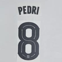 PEDRI #8 FC Barcelona 2025-26 Away UCL Football Soccer Name & Number Set
