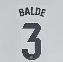 BALDE #3 FC Barcelona 2025-26 Away La Liga Football Soccer Name & Number Set