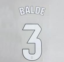 BALDE #3 FC Barcelona 2025-26 Third Away La Liga Football Soccer Name & Number Set