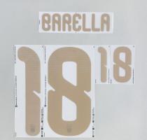 BARELLA #18 Italy 2026 World Cup Home Football Soccer Name & Number Set