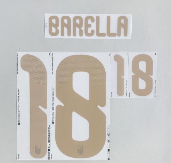 BARELLA #18 Italy 2026 World Cup Home Football Soccer Name & Number Set