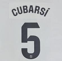 CUBARSI #5 FC Barcelona 2025-26 Away La Liga Football Soccer Name & Number Set