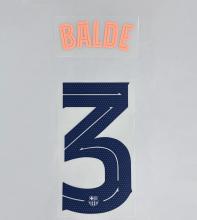 BALDE #3 FC Barcelona 2025-26 Third Away UCL Football Soccer Name & Number Set