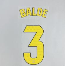 BALDE #3 FC Barcelona 2025-26 Home & Fourth Away La Liga Football Soccer Name & Number Set