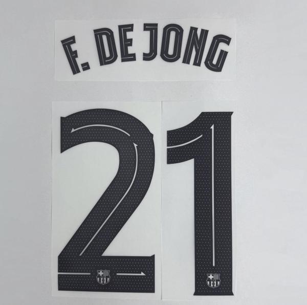 F. DE JONG #21 FC Barcelona 2025-26 Away UCL Football Soccer Name & Number Set