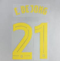 F. DE JONG #21 FC Barcelona 2025-26 Home & Fourth Away UCL Football Soccer Name & Number Set