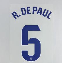 R.DE PAUL #5 Atletico Madrid 2025-26 Home La Liga Football Soccer Name & Number Set