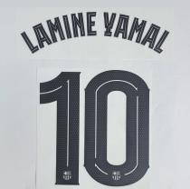 LAMINE YAMAL #10 FC Barcelona 2025-26 Away UCL Football Soccer Name & Number Set