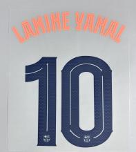 LAMINE YAMAL #10 FC Barcelona 2025-26 Third Away UCL Football Soccer Name & Number Set