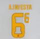 A.INIESTA #6 Spain 2026 World Cup Home Football Soccer Name & Number Set