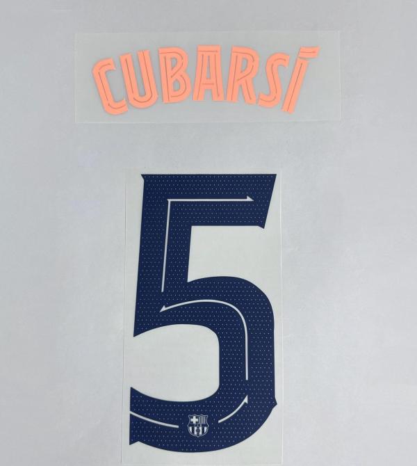 CUBARSI #5 FC Barcelona 2025-26 Third Away UCL Football Soccer Name & Number Set