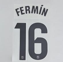 FERMIN #16 FC Barcelona 2025-26 Away La Liga Football Soccer Name & Number Set