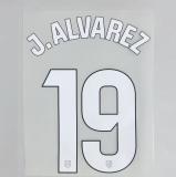 J.ALVAREZ #19 Atletico Madrid 2025-26 Third Away La Liga Football Soccer Name & Number Set