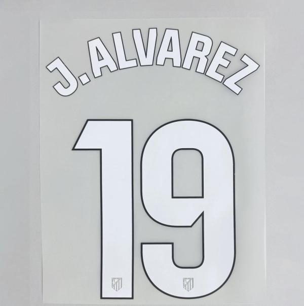 J.ALVAREZ #19 Atletico Madrid 2025-26 Third Away La Liga Football Soccer Name & Number Set