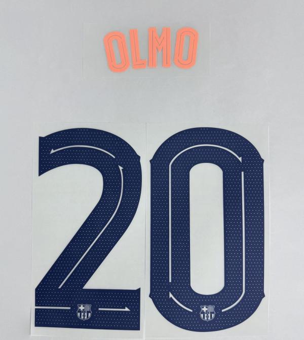 OLMO #20 FC Barcelona 2025-26 Third Away UCL Football Soccer Name & Number Set