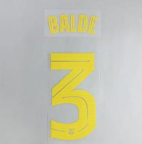 BALDE #3 FC Barcelona 2025-26 Home & Fourth Away UCL Football Soccer Name & Number Set