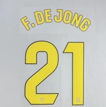 F. DE JONG #21 FC Barcelona 2025-26 Home & Fourth Away UCL Football Soccer Name & Number Set