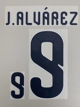 J.Alvarez #9 Argentina 2026 World Cup Home Football Soccer Name & Number Set