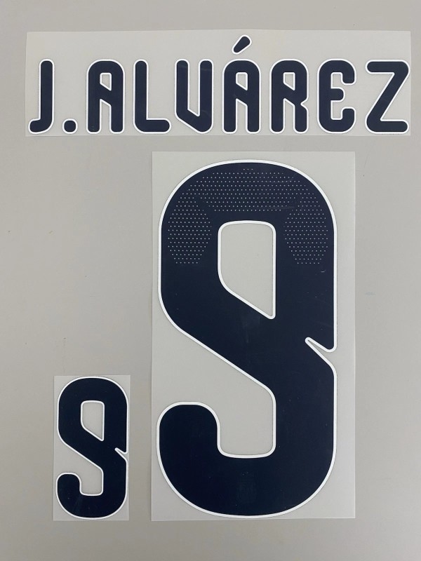 J.Alvarez #9 Argentina 2026 World Cup Home Football Soccer Name & Number Set
