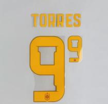 TORRES #9 Spain 2026 World Cup Home Football Soccer Name & Number Set