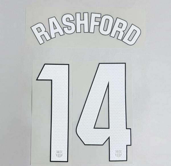 RASHFORD #14 FC Barcelona 2025-26 Third Away La Liga Football Soccer Name & Number Set