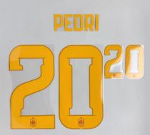 PEDRI #20 Spain 2026 World Cup Home Football Soccer Name & Number Set