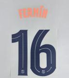FERMIN #16 FC Barcelona 2025-26 Third Away UCL Football Soccer Name & Number Set