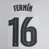 FERMIN #16 FC Barcelona 2025-26 Away UCL Football Soccer Name & Number Set