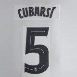 CUBARSI #5 FC Barcelona 2025-26 Away UCL Football Soccer Name & Number Set