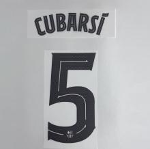CUBARSI #5 FC Barcelona 2025-26 Away UCL Football Soccer Name & Number Set