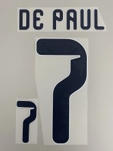 DE PAUL #7 Argentina 2026 World Cup Home Football Soccer Name & Number Set