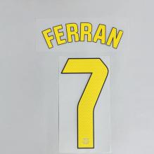 FERRAN #7 FC Barcelona 2025-26 Home & Fourth Away La Liga Football Soccer Name & Number Set