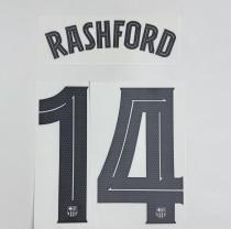 RASHFORD #14 FC Barcelona 2025-26 Away UCL Football Soccer Name & Number Set