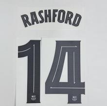RASHFORD #14 FC Barcelona 2025-26 Away UCL Football Soccer Name & Number Set