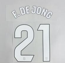 F. DE JONG #21 FC Barcelona 2025-26 Third Away UCL Football Soccer Name & Number Set