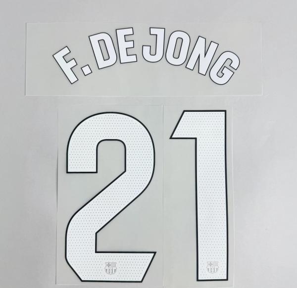 F. DE JONG #21 FC Barcelona 2025-26 Third Away UCL Football Soccer Name & Number Set