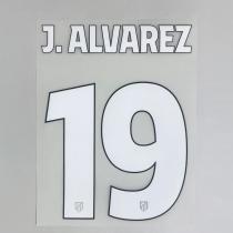 J.ALVAREZ #19 Atletico Madrid 2025-26 Third Away UCL Football Soccer Name & Number Set